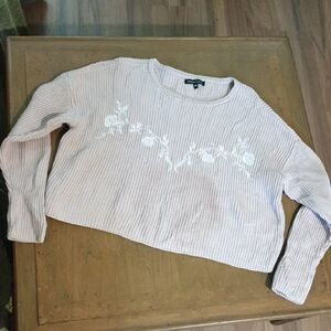 Kendall & Kylie Light Purple Sweater with White Floral Design